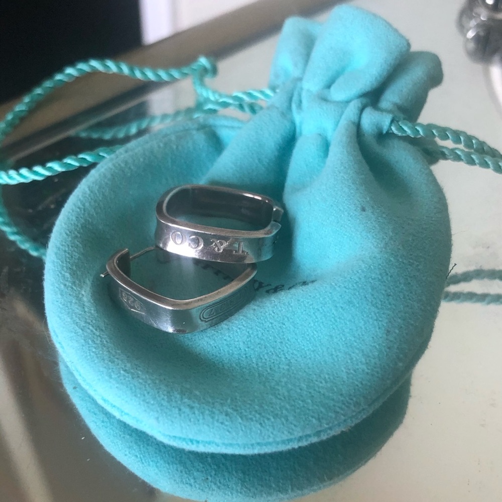 tiffany and co silver square earrings